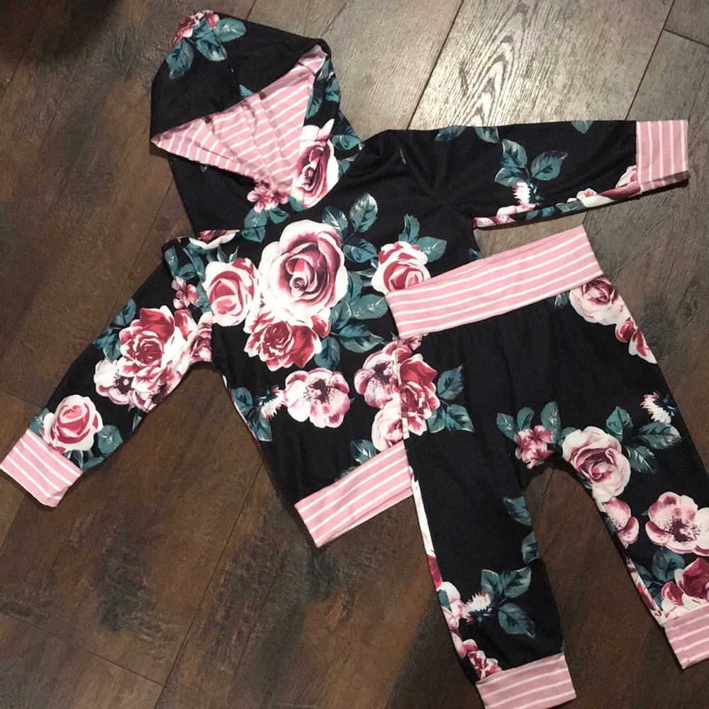 🌸 Toddler Stripes/Floral Matching Set 🌺